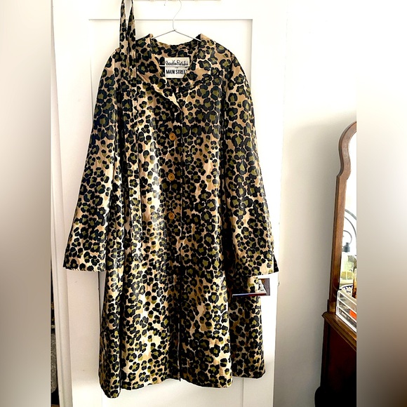 Vintage Diane Von Furstenberg DVF early 70s leopard print trench rain coat - Picture 7 of 8